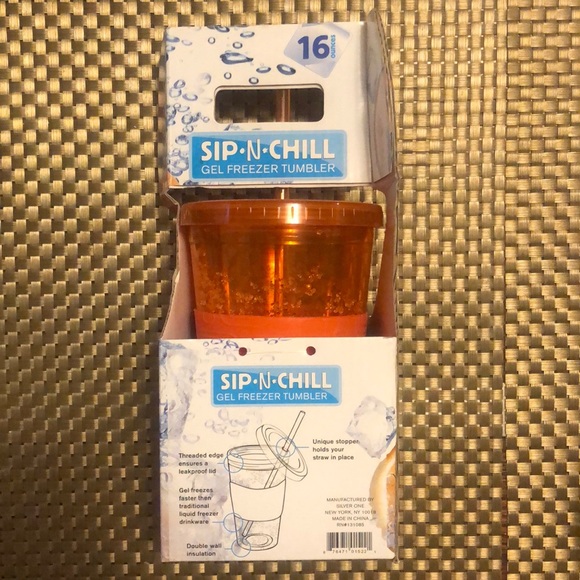 Sip•N•Chill Gel Freezer Tumbler in Orange - Picture 3 of 4